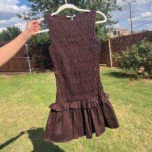 Peppermayo Chocolate Brown Mini Dress